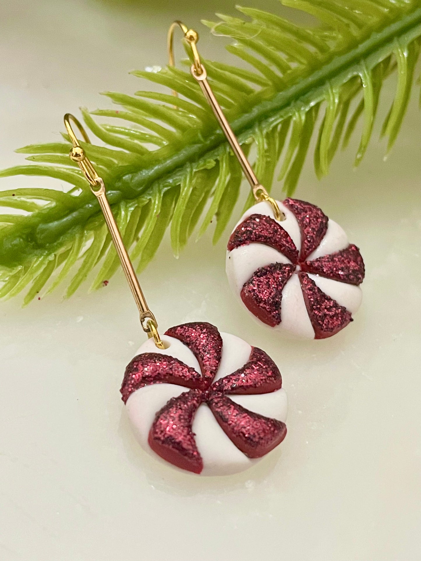 Peppermint Candy | Dangle Earrings | Earrings | Polymer Clay Earrings | Christmas