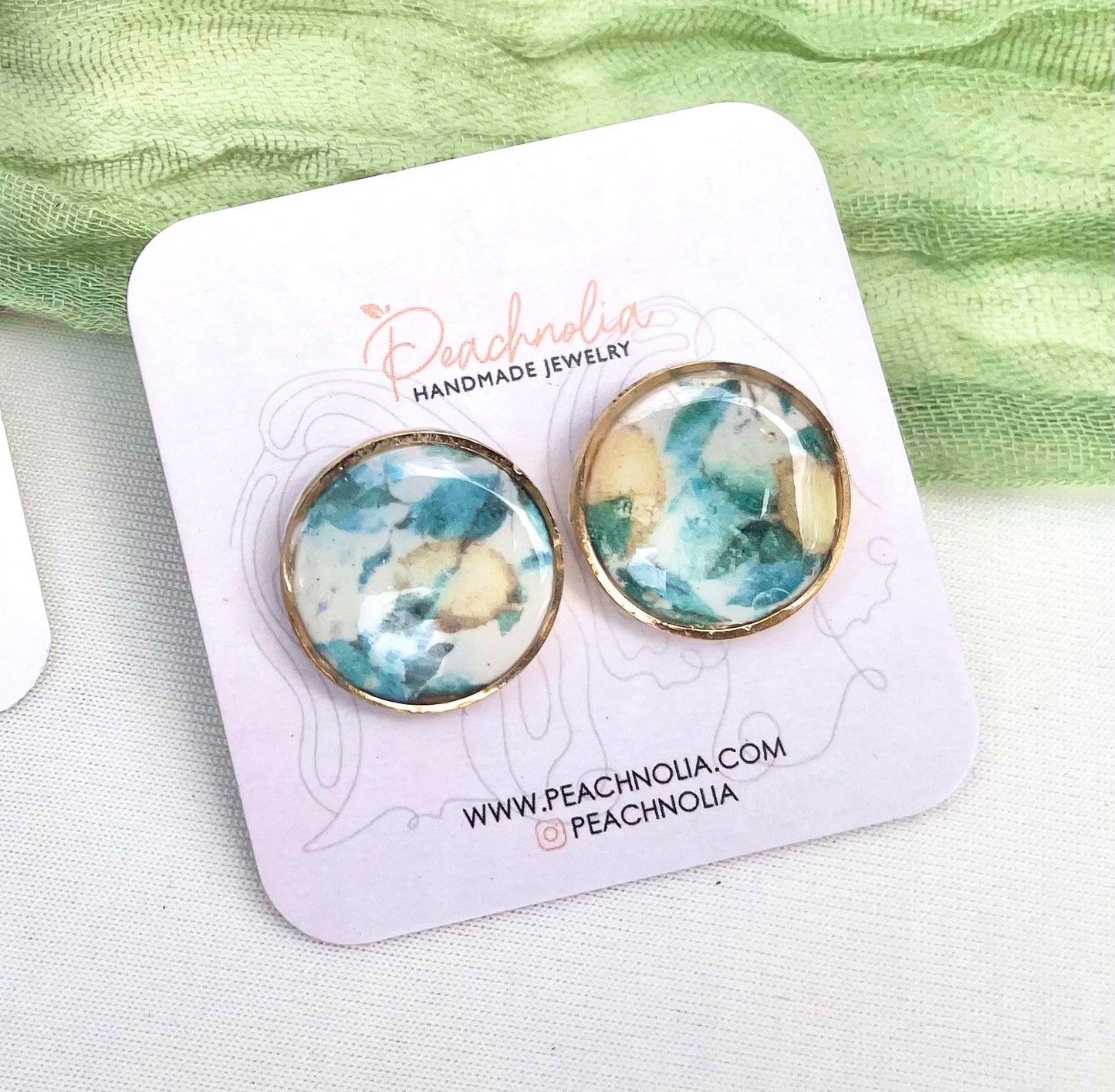 The Nessa | Stud Earrings | Zest & Shine | Polymer Clay Earrings | Gift for Her