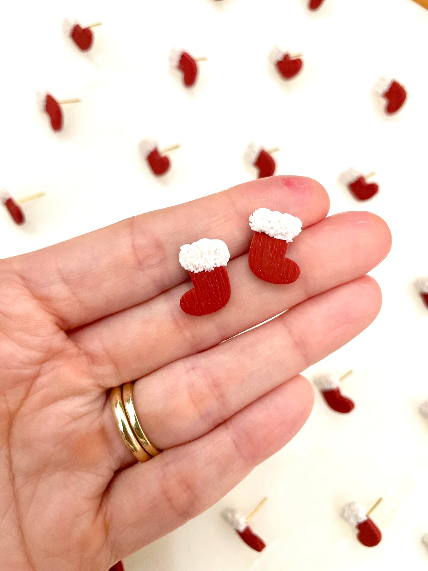 Santa’s Stocking | Stud Earrings | Earrings | Polymer Clay Earrings | Christmas