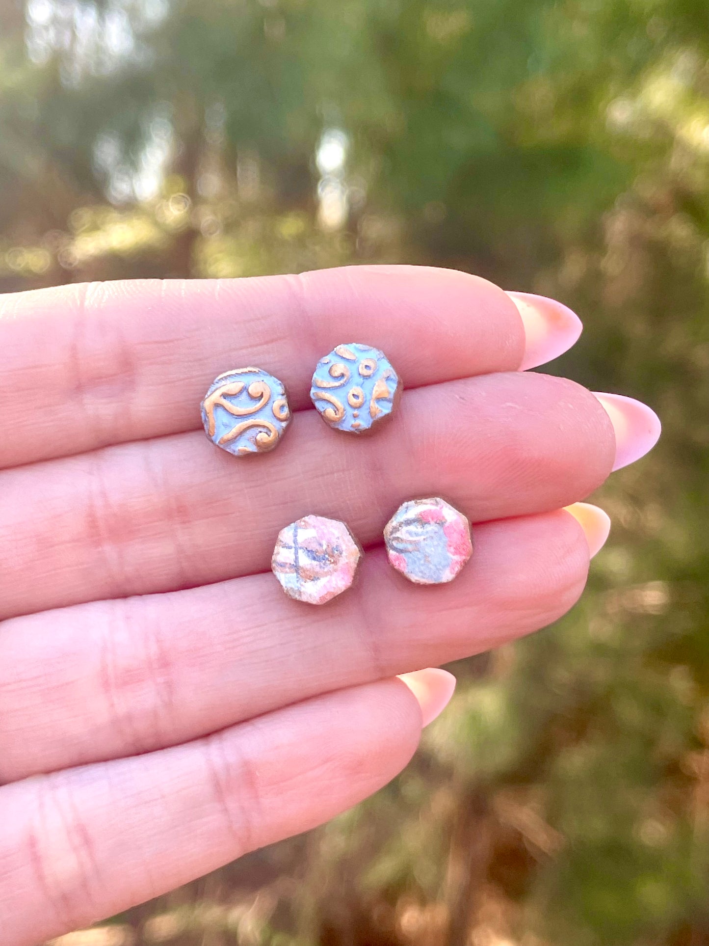 The Lucille | Tiny Apricot Earrings | Earrings | Polymer Clay Earrings | Soft Bloom