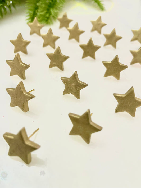 Gold Star | Stud Earrings | Earrings | Polymer Clay Earrings | Christmas