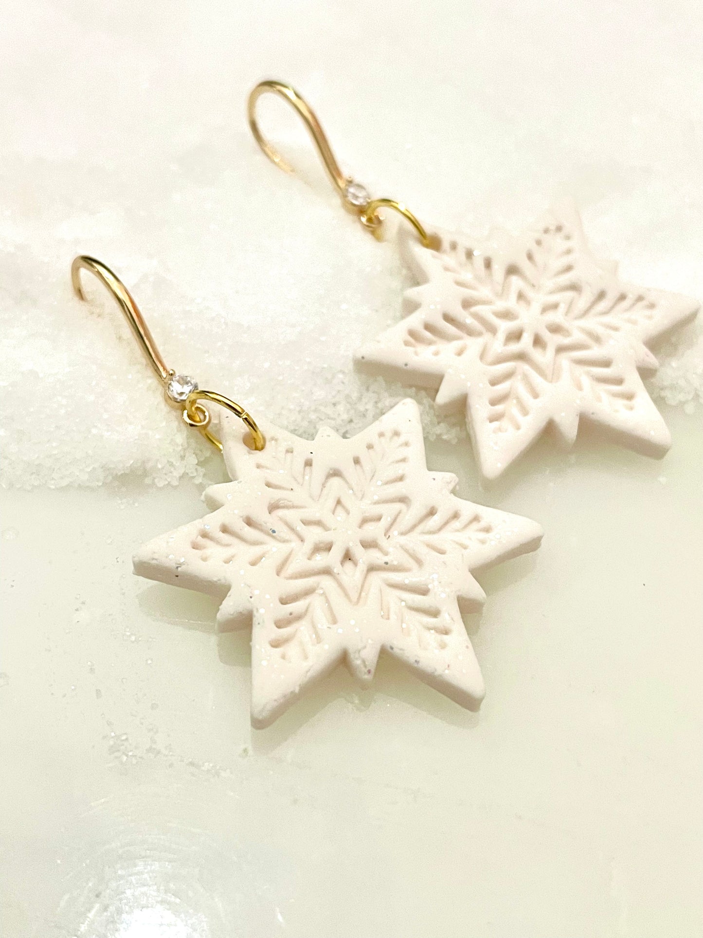 Snowflake | Dangle Earrings | Earrings | Polymer Clay Earrings | Christmas
