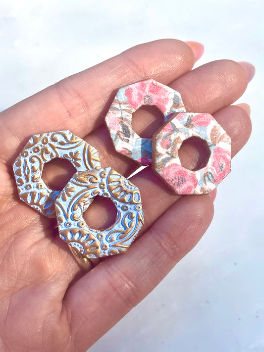 The Elynn | Hoop Earrings | Earrings | Polymer Clay Earrings | Soft Bloom