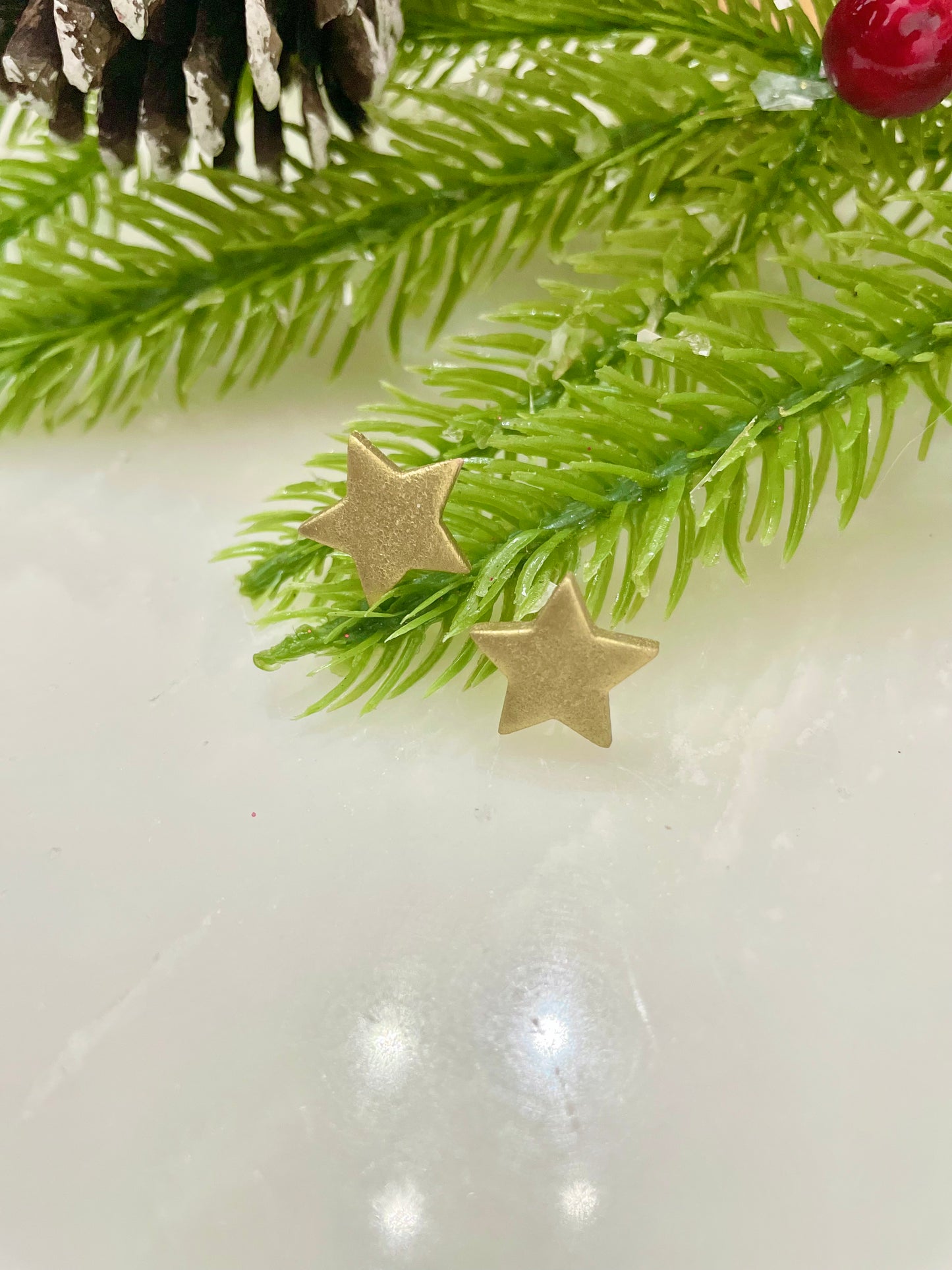 Gold Star | Stud Earrings | Earrings | Polymer Clay Earrings | Christmas