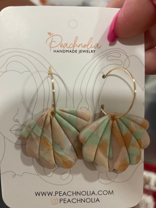 The Calista | Hoop Earrings | Seastone Serenity | Polymer Clay Earrings | Gift for Her