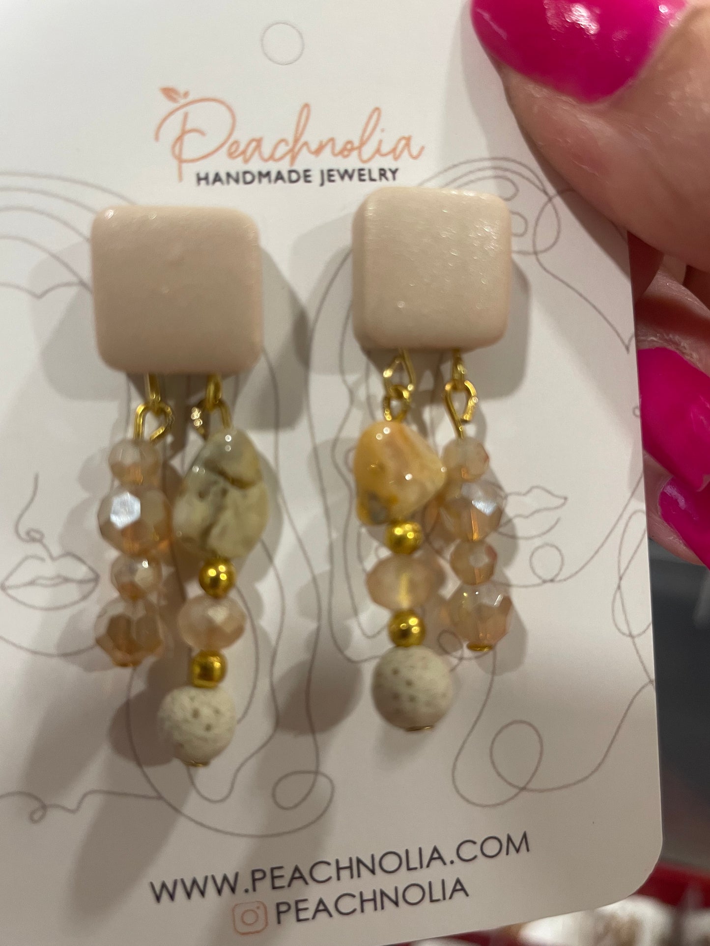 The Kaia | Dangle Earrings | Seastone Serenity | Polymer Clay Earrings | Gift for Her