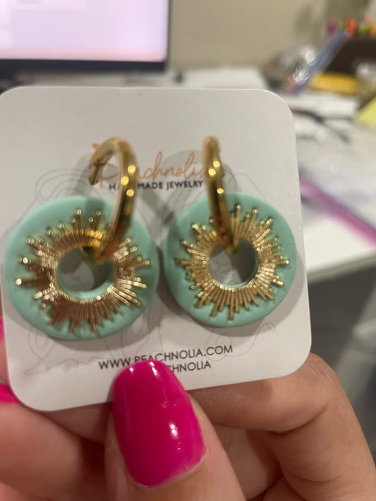 The Galadriel | Hoop Earrings | Seastone Serenity | Polymer Clay Earrings | Gift for Her