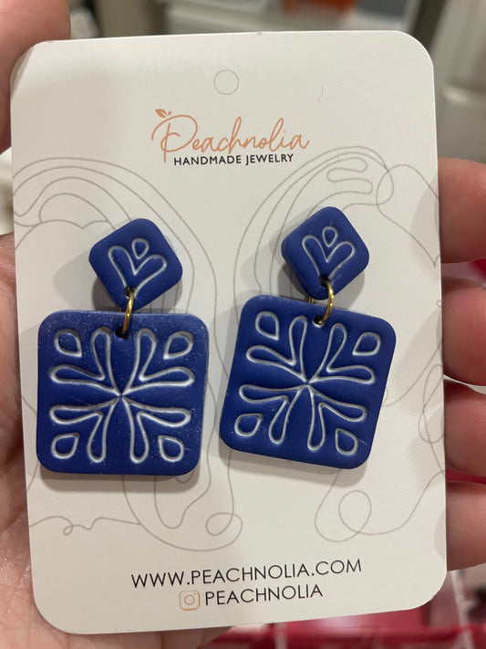 The Darya | Dangle Earrings | Blue Terra | Polymer Clay Earrings | Gift to Her