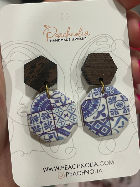 The Ginevra | Dangle Earrings | Blue Terra | Polymer Clay Earrings | Gift to Her