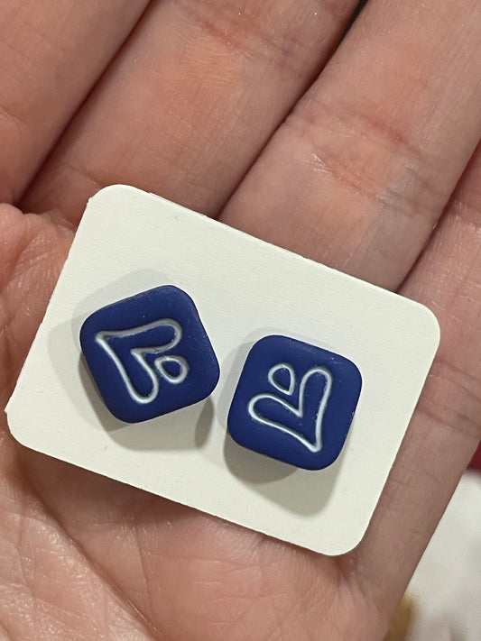 The Jovana | Stud Earrings | Blue Terra | Polymer Clay Earrings | Gift to Her