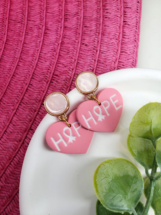 The Hope | Dangle Earrings | Ribbon of Hope | Polymer Clay Earrings | Gift to Her