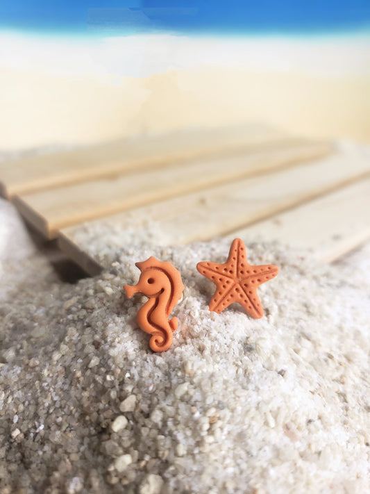 The Sean | Stud Earrings | Under the Sea | Polymer Clay Earrings | Gift to Her