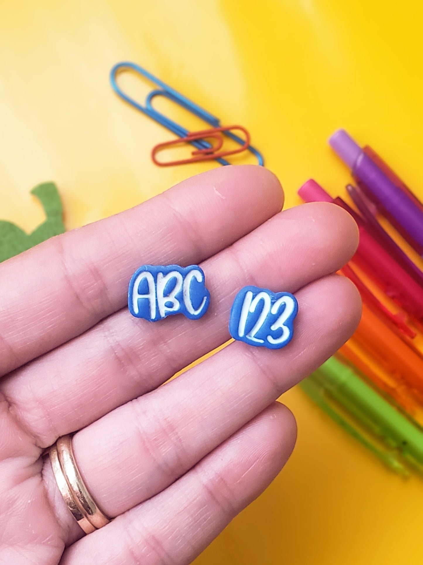 ABC123 | Stud Earrings | Earrings | Polymer Clay Earrings | Gift for Her