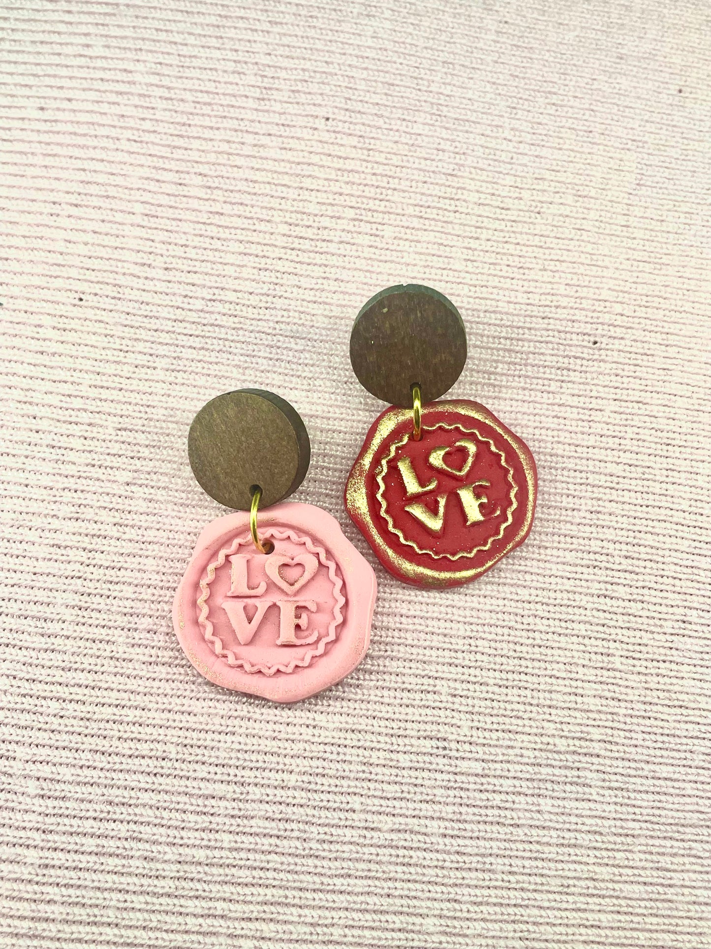 The Sealed | Dangle Earrings | Signed Sealed Kissed | Polymer Clay Earrings | Gift to Her