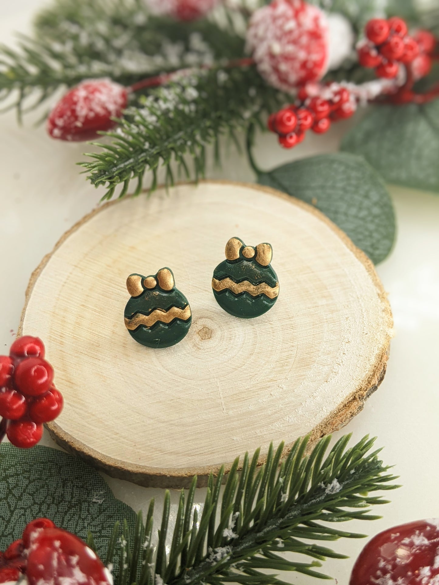 The Ornament | Stud Earrings | Earrings | Polymer Clay Earrings | Christmas