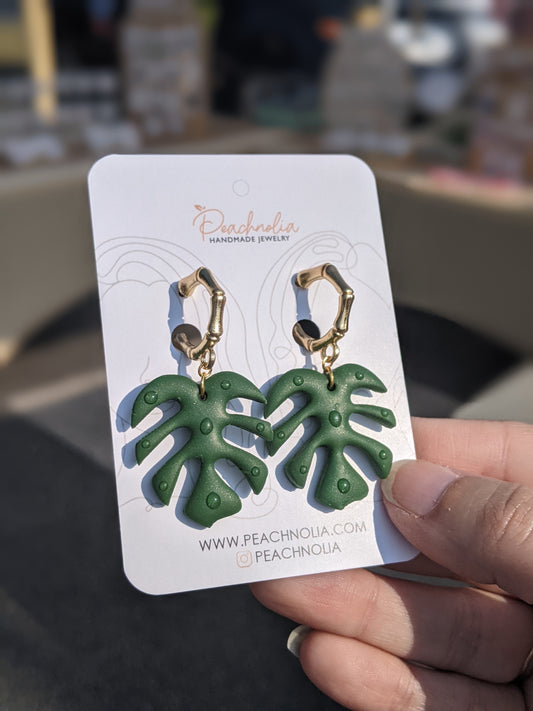 The Monstera | Dangled Earrings | Earrings | Polymer Clay Earrings | Gift for her