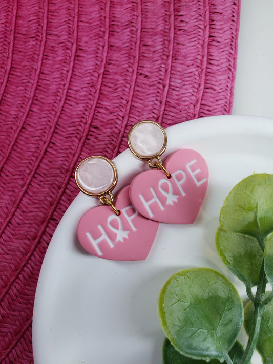 The Hope | Dangle Earrings | Ribbon of Hope | Polymer Clay Earrings | Gift to Her