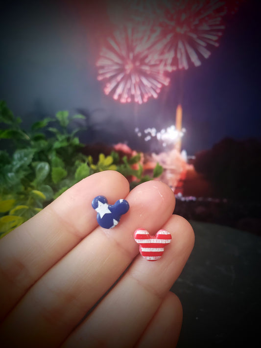 Patriotic Mickey | Stud Earrings | Earrings | Polymer Clay Earrings | Gift for Her