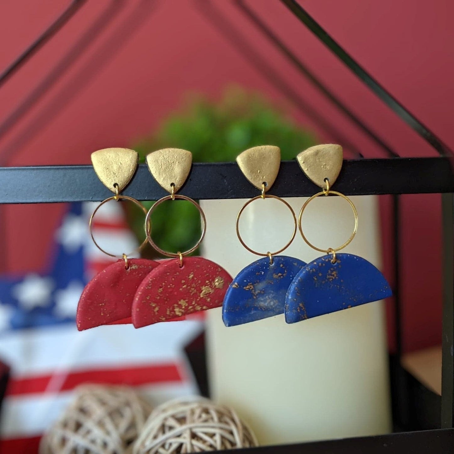 Let Freedom Ring | Dangle Earrings | Earrings | Polymer Clay Earrings | Patriotic