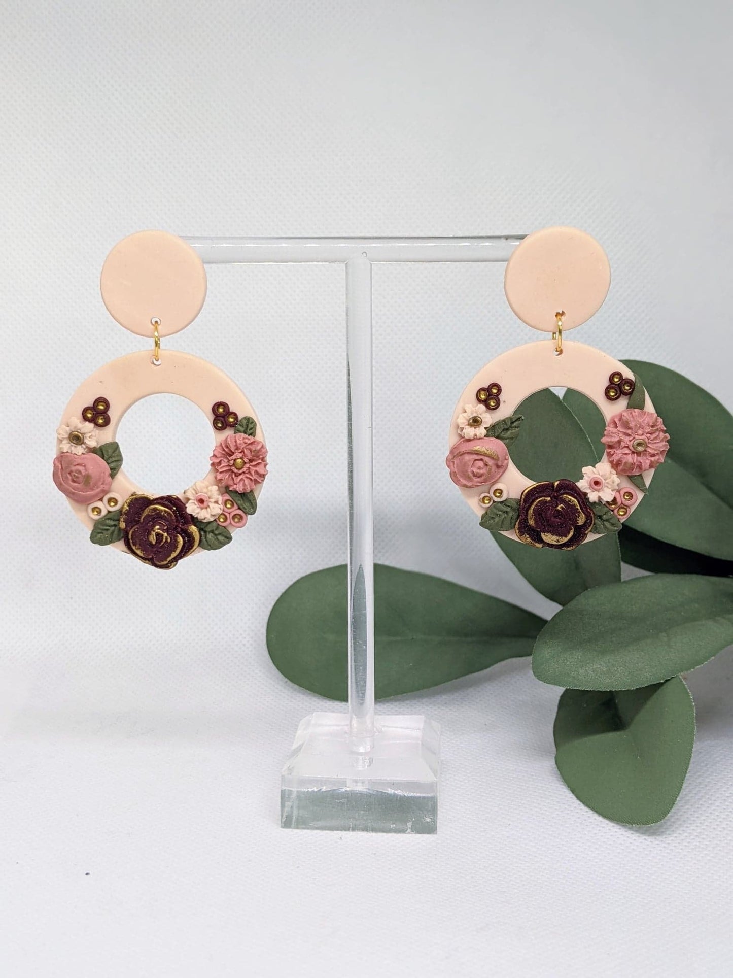 The Camellia | Dangled Earrings | Earrings | Polymer Clay Earrings | Gift for her